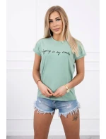 Nakupování je moje kardio tmavě mátová halenka Nakupování je moje kardio tmavě mátová halenka