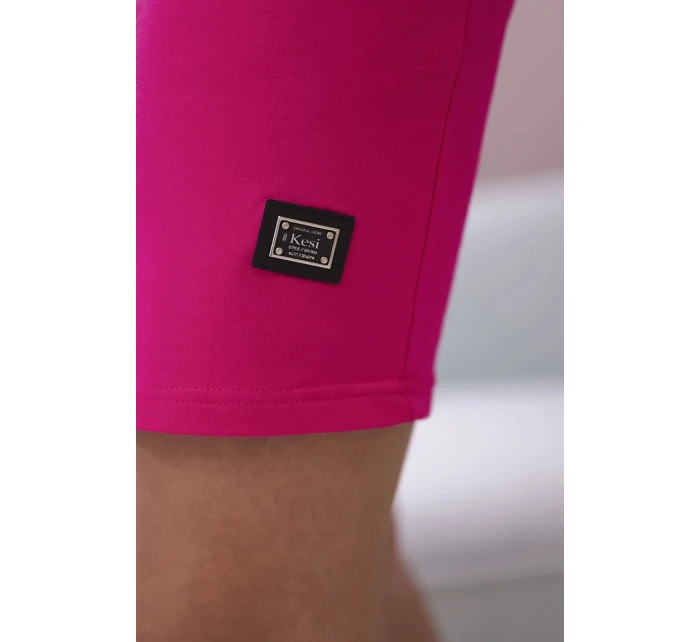 Šaty s vázaným výstřihem fuchsiové barvy Šaty s vázaným výstřihem fuchsiové barvy