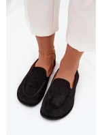 Dámské mokasíny z eko semiše ploché černé Miryelle Dámské mokasíny z eko semiše ploché černé Miryelle
