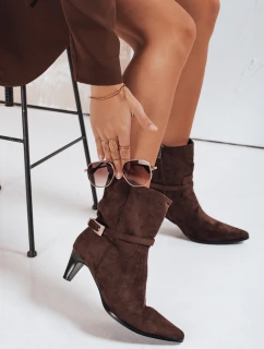 Dámské semišové hnědé kozačky model 21993472 - Dstreet