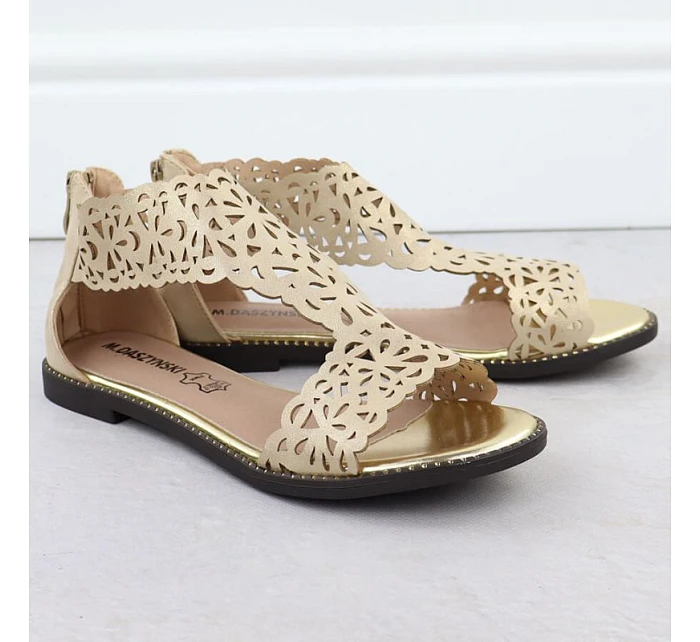 Dámské ažurové sandály platinově zlaté M.Daszynski MR24148-2