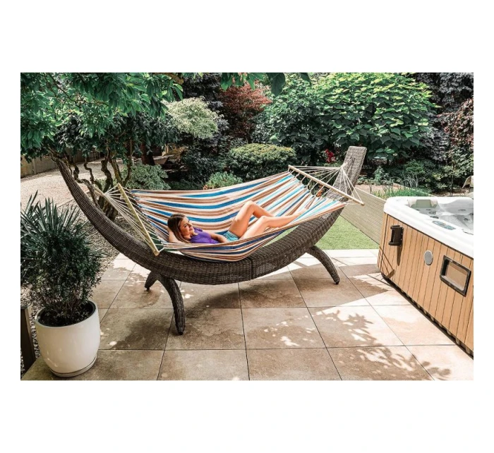 ZAHRADNÍ HAMMAK 1 OSOBA 200x100 cm s tyčí 1052182