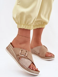 Dámské sandály na platformě s ozdobnou přezkou Inblu RV000012 hnědé