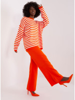 Oranžový a ecru set se širokými nohavicemi