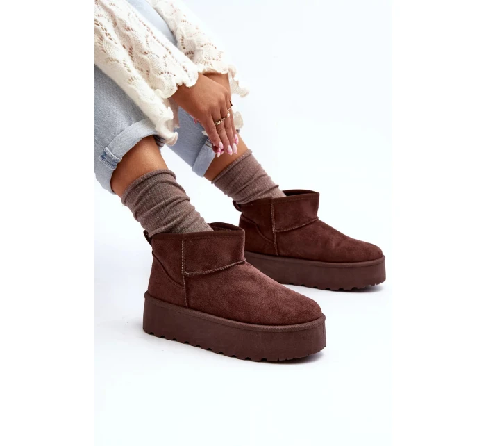 Hnědé semišové boty na platformě Corcoran