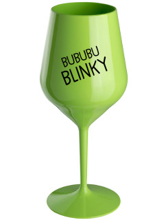BUBUBUBLINKY - zelená nerozbitná sklenice na víno 470 ml