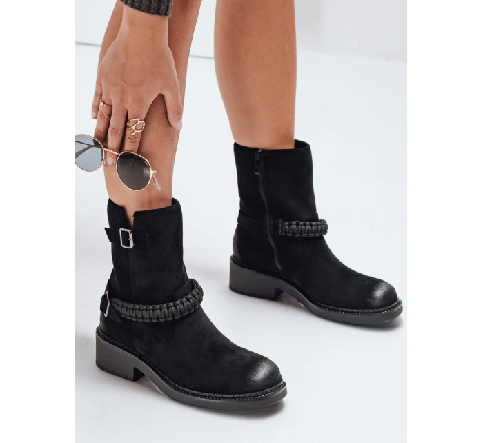 Dámské černé semišové boty FashionStreet ZY1032