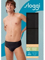 Pánské slipy GO Smooth Brief 2P - BLACK - černé 0004 - SLOGGI Pánské slipy GO Smooth Brief 2P - BLACK - černé 0004 - SLOGGI
