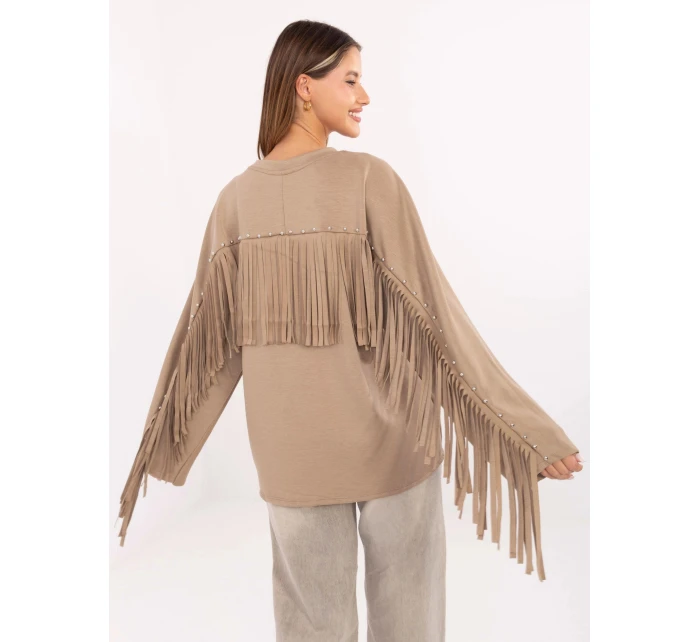 bluza damska z ciemny beżowy model 21470521 - Factory Price