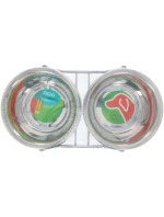 Nádoba pro psy a kočky z nerezové oceli 2x550ML