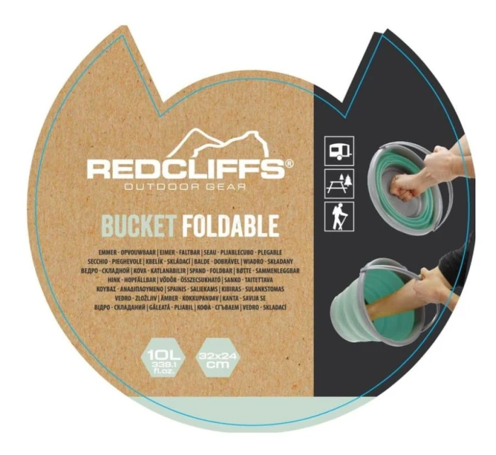 CESTOVNÍ SKLÁDACÍ KBELÍK NA VODU KULATÝ 10L REDCLIFFS