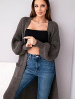 Dlouhý kardigan svetr cappuccino