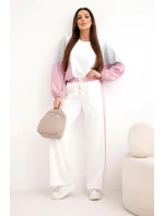 Dámská souprava s volnou mikinou a kalhotami s širokým model 21938022 tmavě růžový - K-Fashion Dámská souprava s volnou mikinou a kalhotami s širokým model 21938022 tmavě růžový - K-Fashion