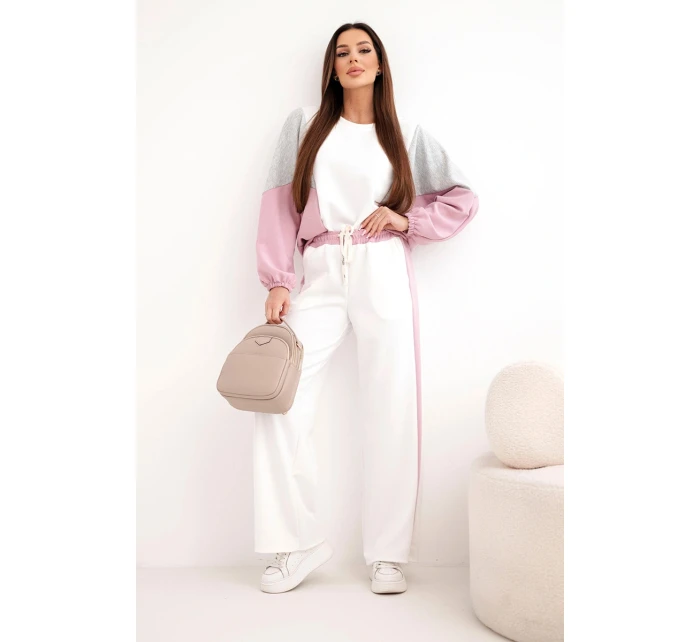 Dámská souprava s volnou mikinou a kalhotami s širokým model 21938022 tmavě růžový - K-Fashion Dámská souprava s volnou mikinou a kalhotami s širokým model 21938022 tmavě růžový - K-Fashion