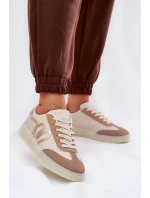 Nízké Dámské Sportovní Boty Z Eko Kůže Béžové Iladira Nízké Dámské Sportovní Boty Z Eko Kůže Béžové Iladira