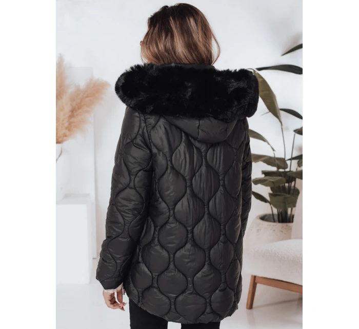 Dámská zimní bunda LUMORE prošívaná s kapucí černá FashionStreet TY5016 Dámská zimní bunda LUMORE prošívaná s kapucí černá FashionStreet TY5016