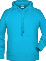 Daiber 8024 Pánská raglánová mikina s kapucí 02.8024 turquoise