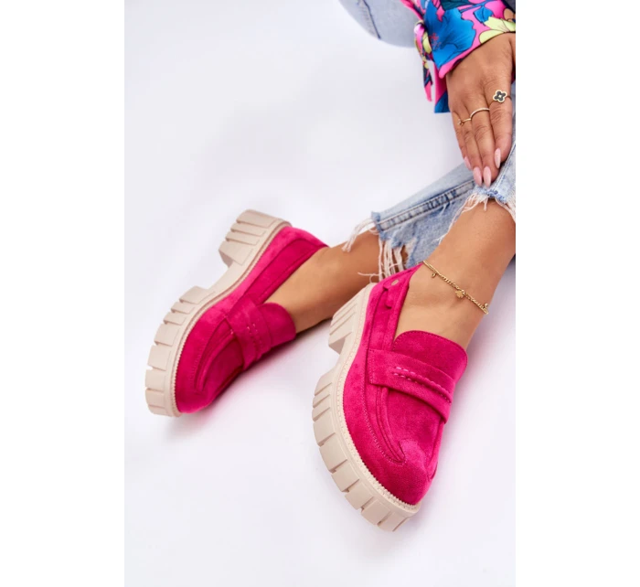 Dámské semišové nazouvací boty Fuchsie model 21623123 - Boto Dámské semišové nazouvací boty Fuchsie model 21623123 - Boto