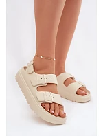 Dámské pěnové sandály na platformě Big Star model 22100692 světle béžové - Big Star Shoes