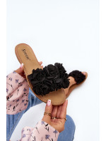 Dámské pantofle s květinami Black Eelfan
