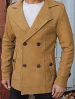 Pánský dvouřadý pískový kabát CX0443z - Dstreet