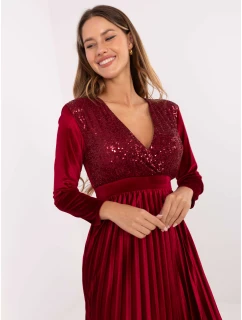 Dámské společenské šaty IT SK 16919.04P bordó - FPrice