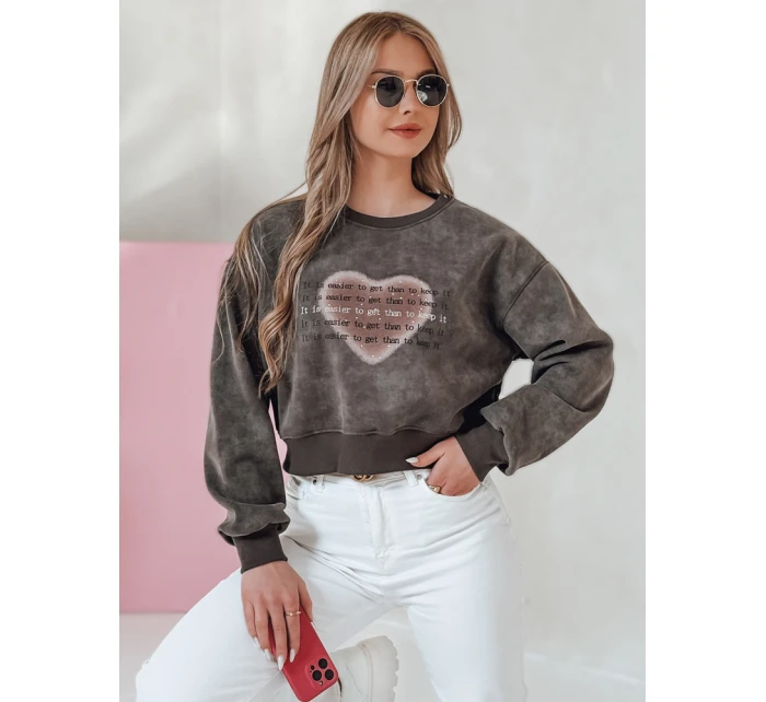 Dámská oversize mikina se srdcem DESSER graphite FashionStreet BY1464 Dámská oversize mikina se srdcem DESSER graphite FashionStreet BY1464