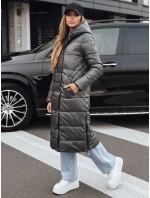 Dámská zimní dlouhá prošívaná bunda s kapucí černá FashionStreet TY5482 Dámská zimní dlouhá prošívaná bunda s kapucí černá FashionStreet TY5482