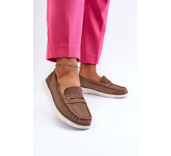 Sametové mokasíny na platformě hnědé Sergio Leone SP012