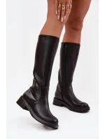 Kožené dámské kozačky vyhřívané model 21728450 Černé - Maciejka