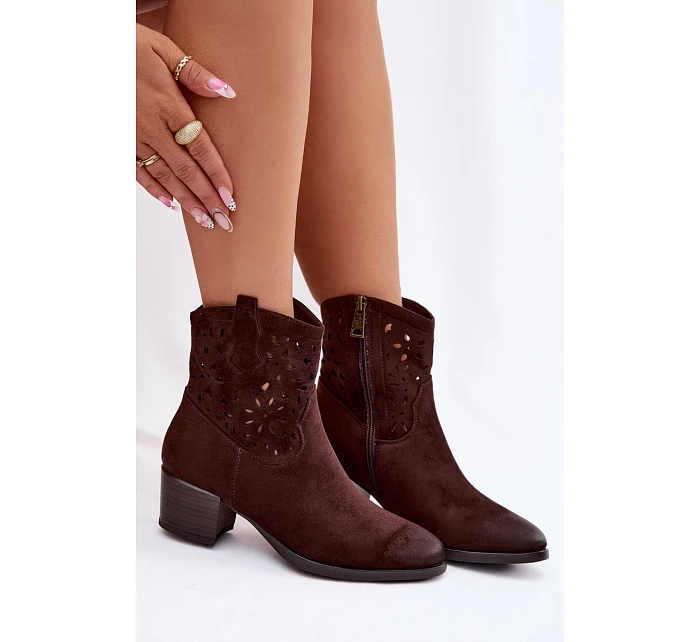 Dámské otevřené kotníkové boty Vinceza 58452 Čokoládové Dámské otevřené kotníkové boty Vinceza 58452 Čokoládové