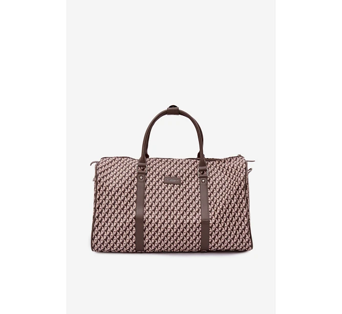 Vzorovaná cestovní taška tmavě béžová Suelle