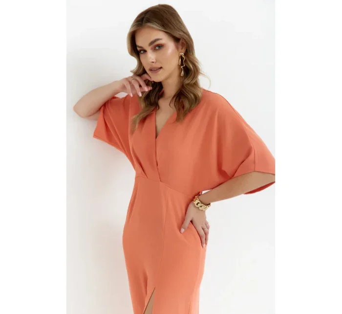 model 20589773 Maxi šaty oranžové - Makover