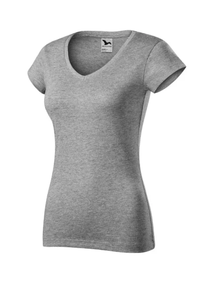 Fit V-neck tričko dámské tmavě šedý melír Fit V-neck tričko dámské tmavě šedý melír