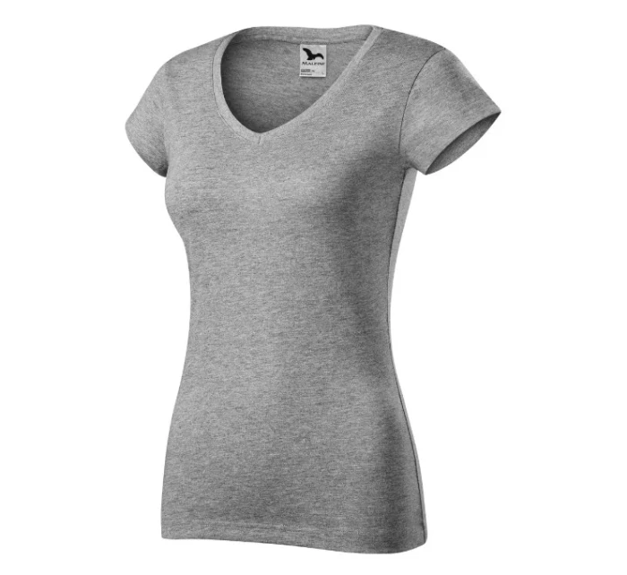 Fit V-neck tričko dámské tmavě šedý melír Fit V-neck tričko dámské tmavě šedý melír