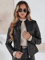 Dámská kožená bunda TY5201 černá - FashionStreet