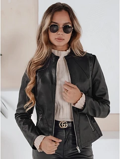 Dámská kožená bunda TY5201 černá - FashionStreet