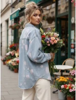 Dámská džínová košilová bunda modrá FashionStreet TY5600