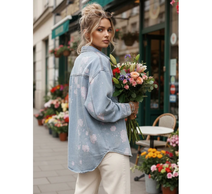 Dámská džínová košilová bunda modrá FashionStreet TY5600