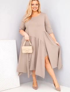 Dámská bavlněná sukýnka Plus Size s asymetrickým spodním lemem fango