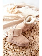 Dětské Teplé Sněhule Semišové béžové Gooby Dětské Teplé Sněhule Semišové béžové Gooby