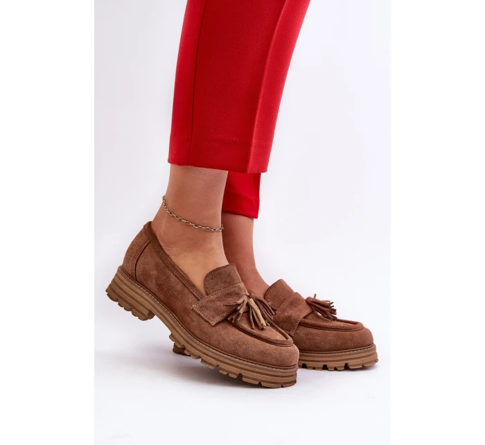 Semišové Dámské Mokasíny S Hnědé model 21660938 - Zazoo