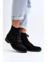 S.Barski dámské kotníkové boty se vzorem, černé S.Barski dámské kotníkové boty se vzorem, černé