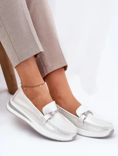 Dámské kožené mokasíny S.Barski – perlové