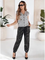 Dámské kožené kalhoty black model 21971110 - Dstreet Dámské kožené kalhoty black model 21971110 - Dstreet