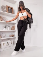 Dámské kalhoty se širokými nohavicemi LAKELIFE black FashionStreet UY1688