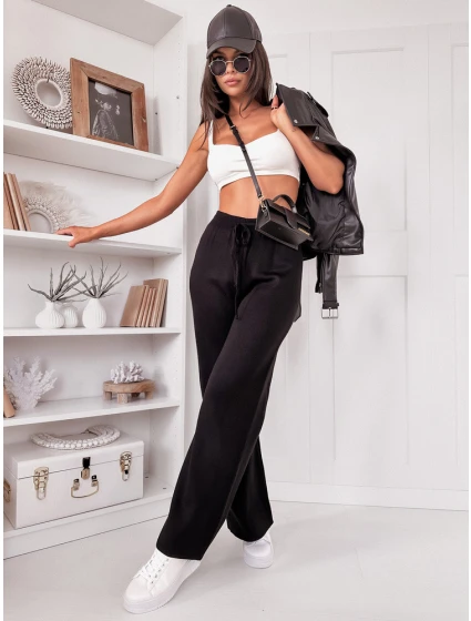 Dámské kalhoty se širokými nohavicemi LAKELIFE black FashionStreet UY1688