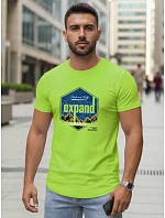 Pánské tričko s potiskem EXPAND limetkově zelené FashionStreet NX5004R