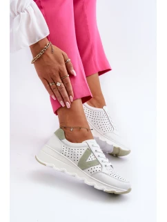 Dámské kožené lehké sportovní boty béžové Eleonori