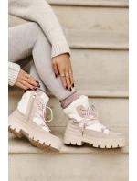 Boty S Kožíškem Typu Beránek Béžové Merilana Boty S Kožíškem Typu Beránek Béžové Merilana